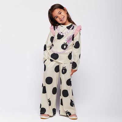 Valentine pants with polka dots