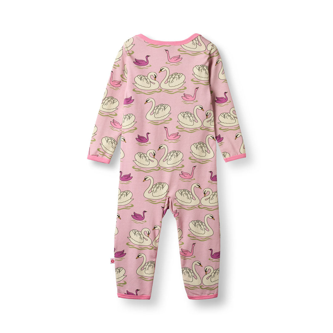 Ulm long-sleeved baby suit with swans