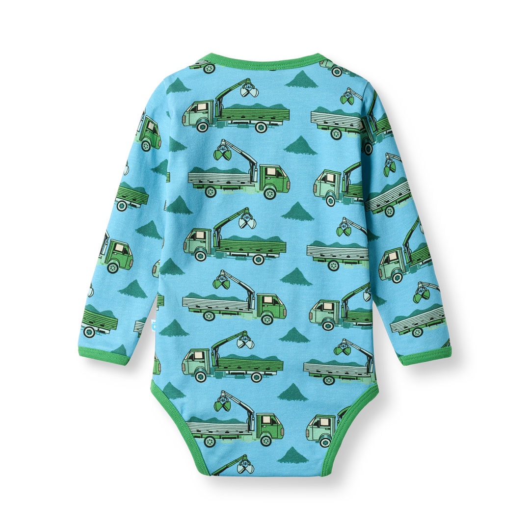 Elstar long-sleeved baby body with trucks