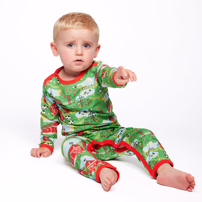 Elstar long-sleeved baby suit with farm