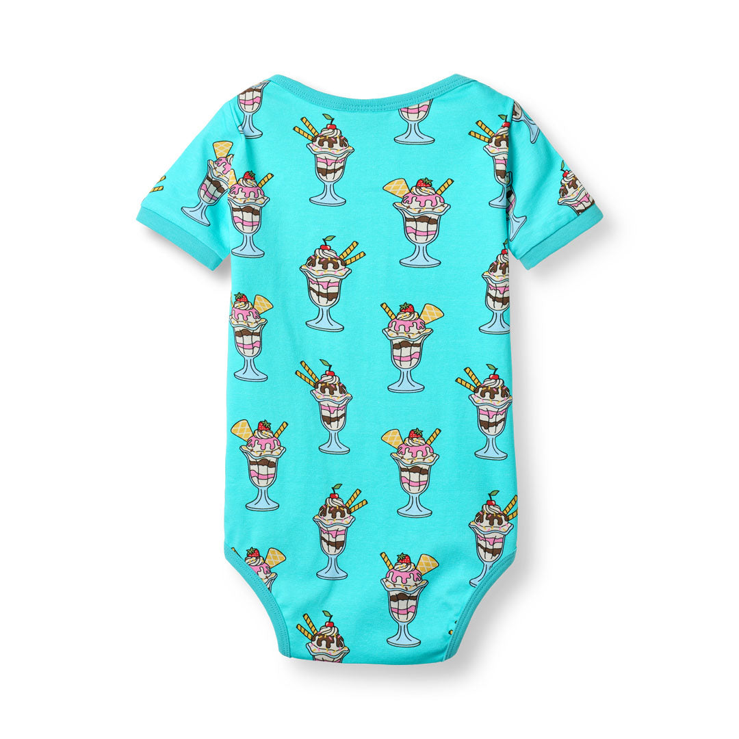 Ulm short-sleeved baby body with sundaes