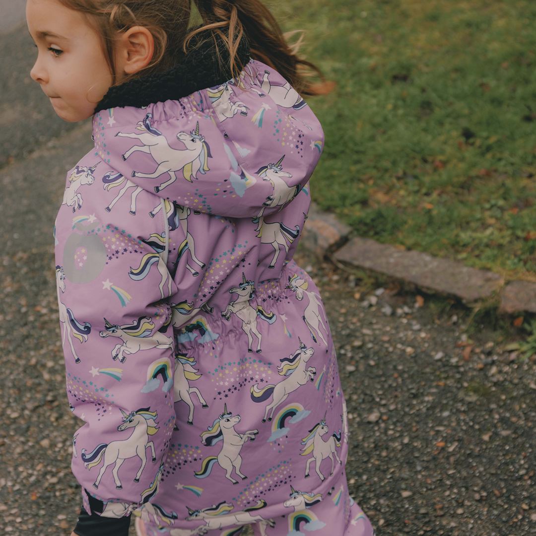 Winter jacket with unicorns