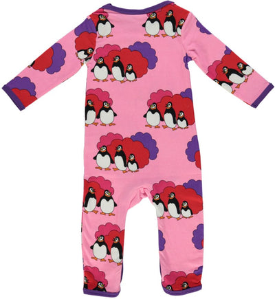 Long-sleeved baby suit with penguins