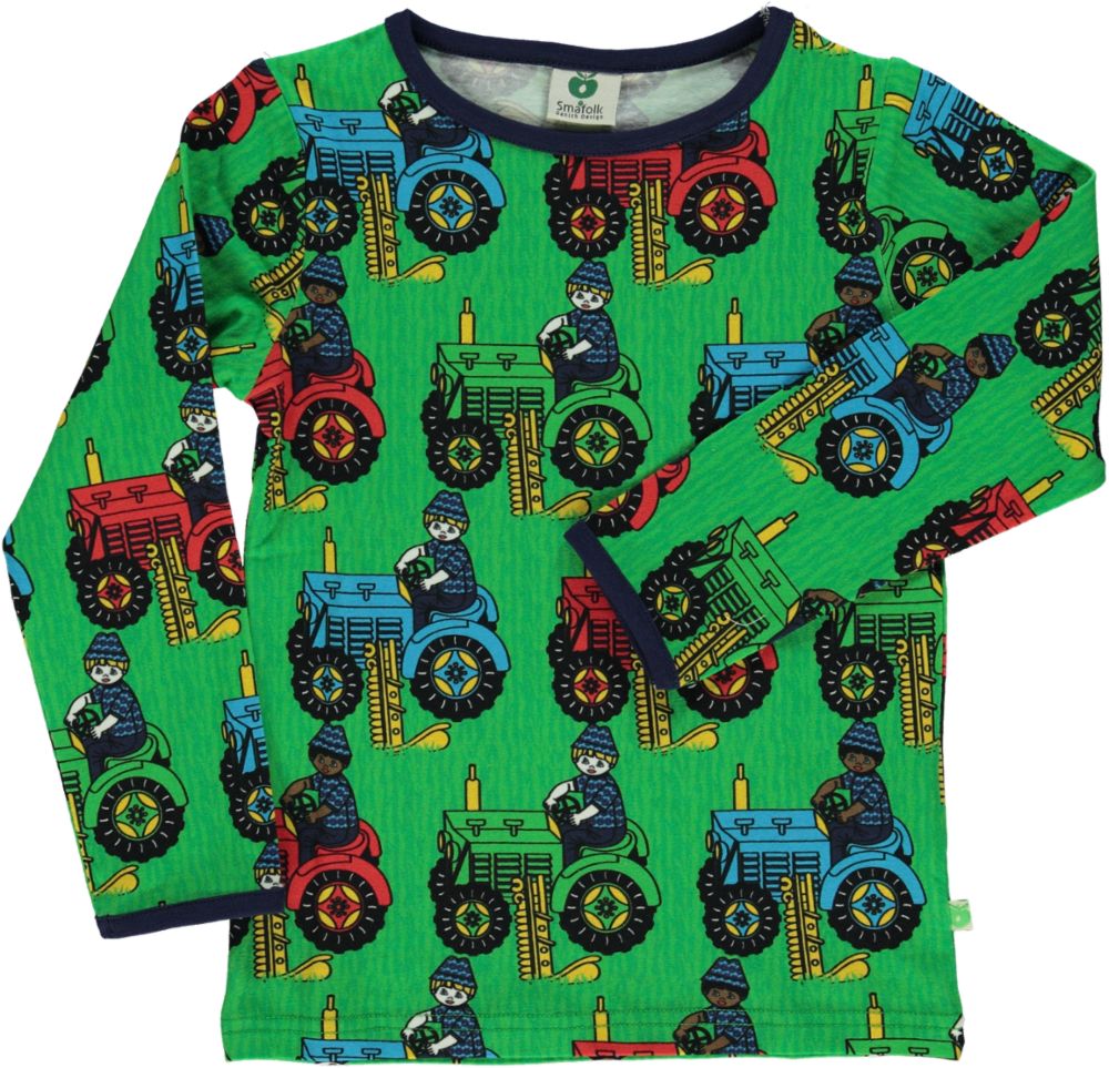 Long-sleeved top with tractor