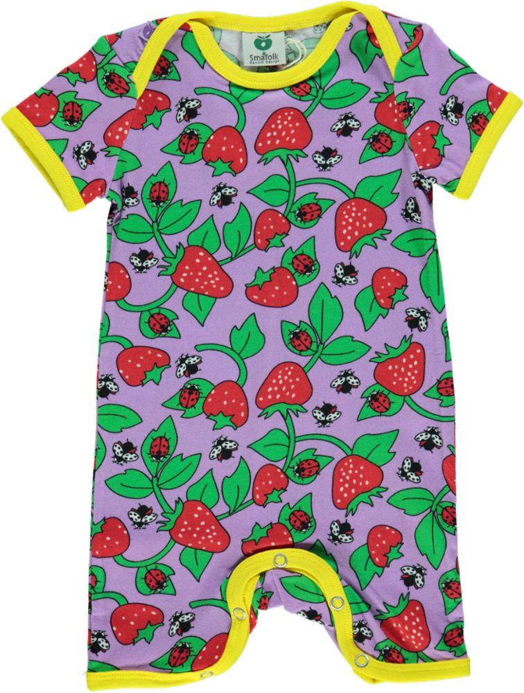 Long-sleeved baby suit with strawberries