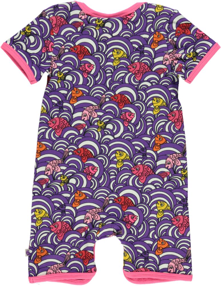 Short-sleeved baby suit with fish