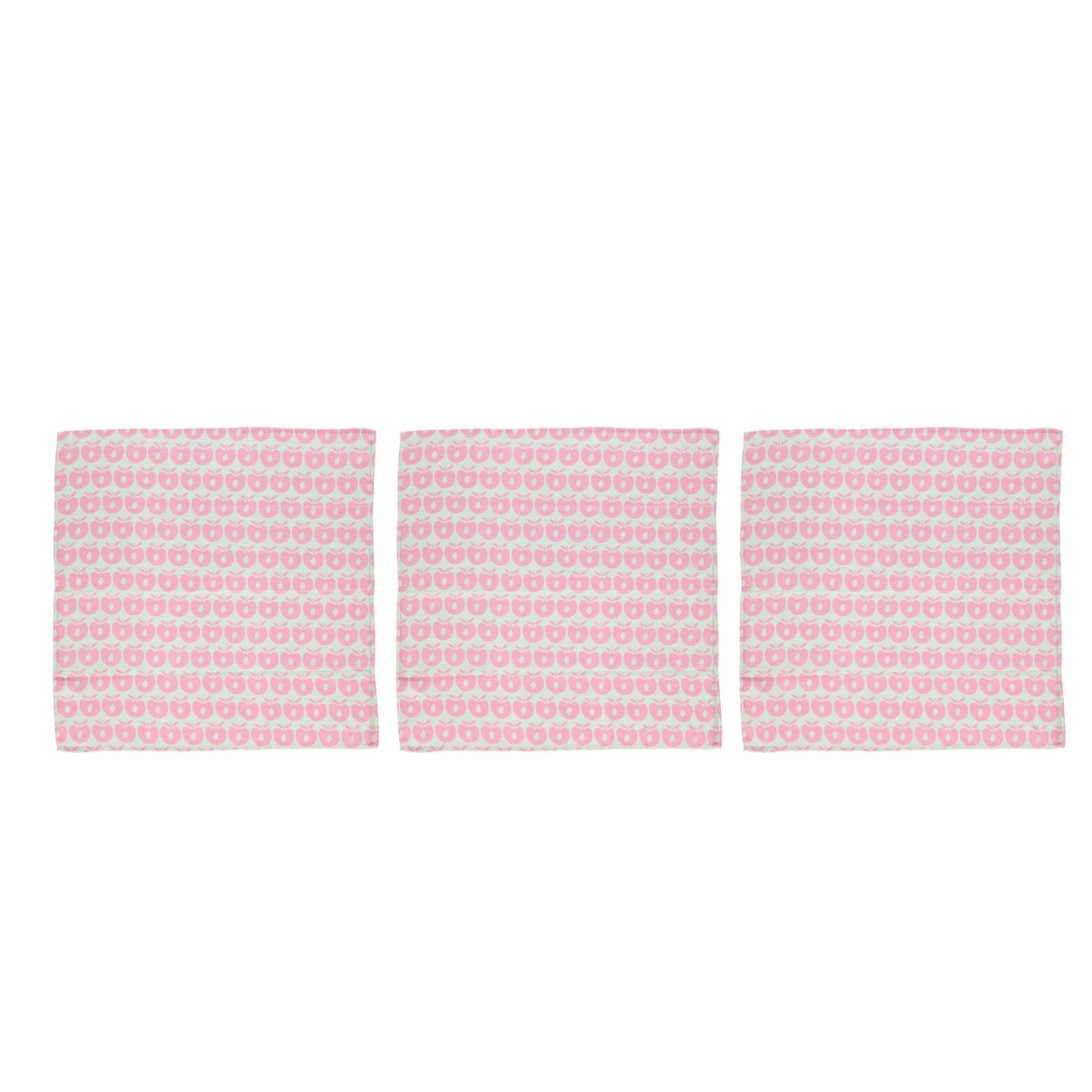 3 packs of muslin cloths with apples
