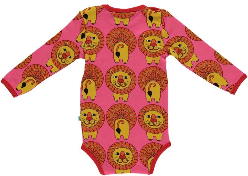 Long-sleeved baby body with lions