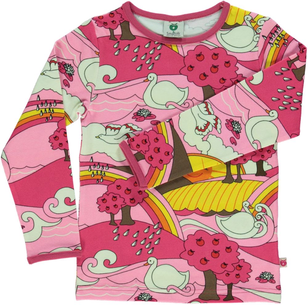 Long-sleeved top with landscape