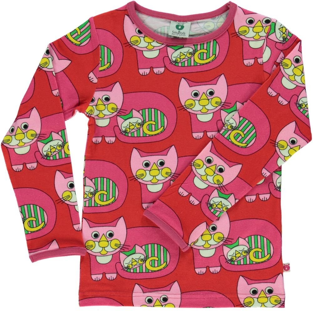 Long-sleeved top with cat