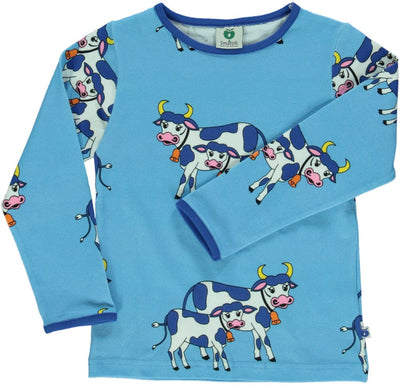 Long-sleeved blouse with cows