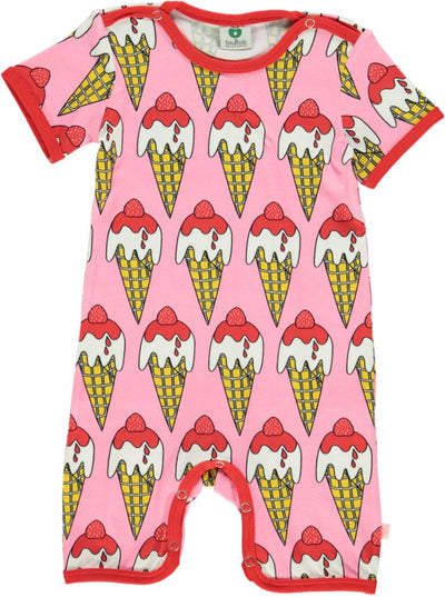 Short-sleeved baby suit with ice cream