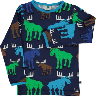 Long-sleeved top with moose