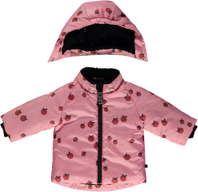 Baby winter jacket with apples