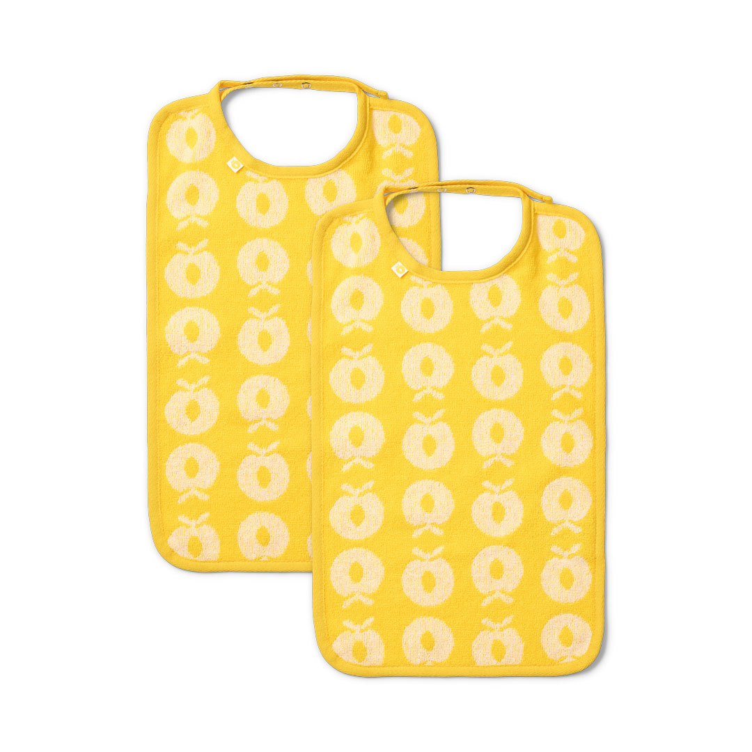 2 packs of large bibs with apples