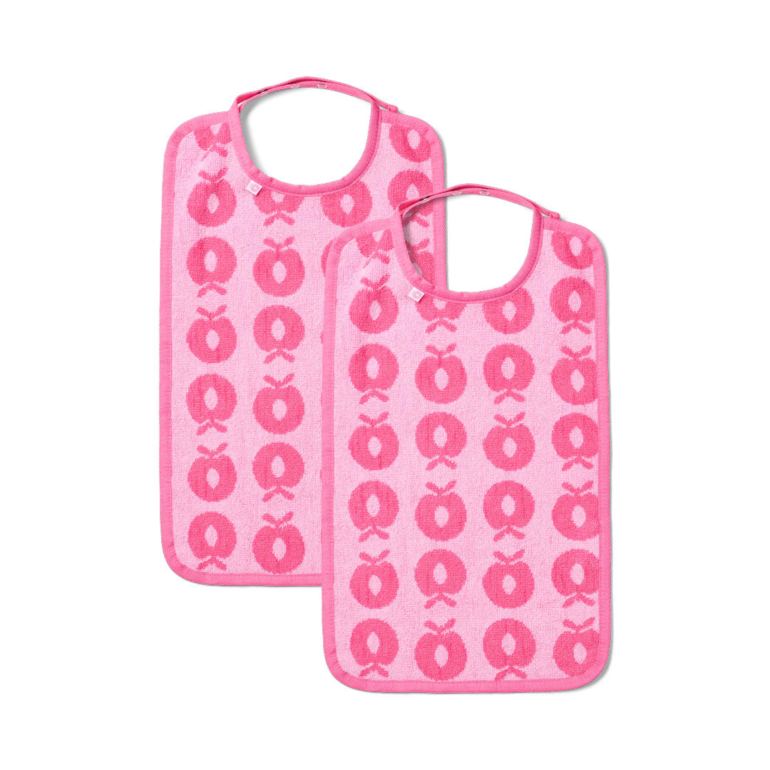 2 packs of large bibs with apples