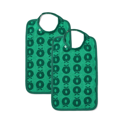2 packs of large bibs with apples