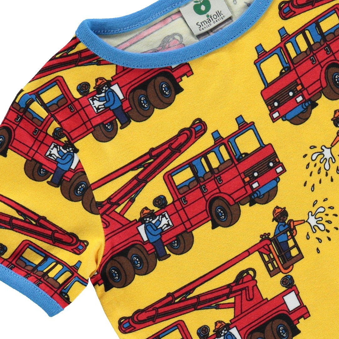 T-shirt with fire truck