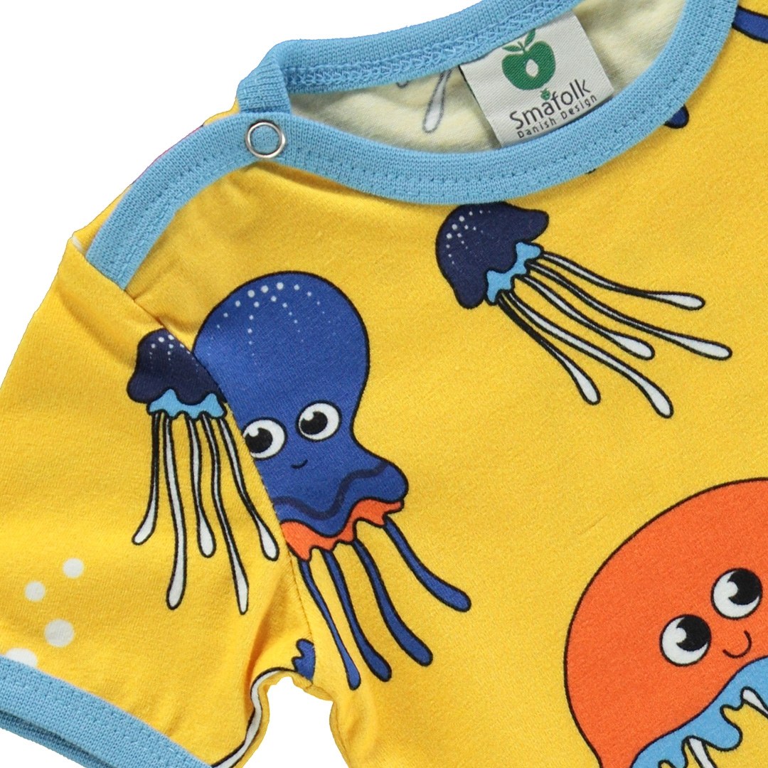 Short-sleeved baby body with jellyfish