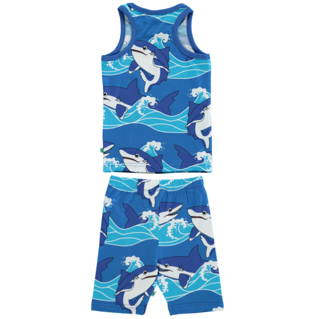 Tank Top and cycling Shorts with sharks