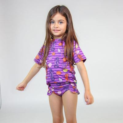 UV50 t-shirt for children with seahorses