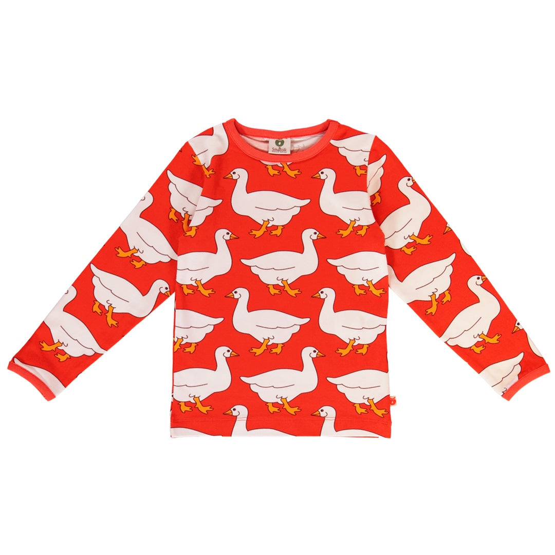 Long-sleeved top with geese