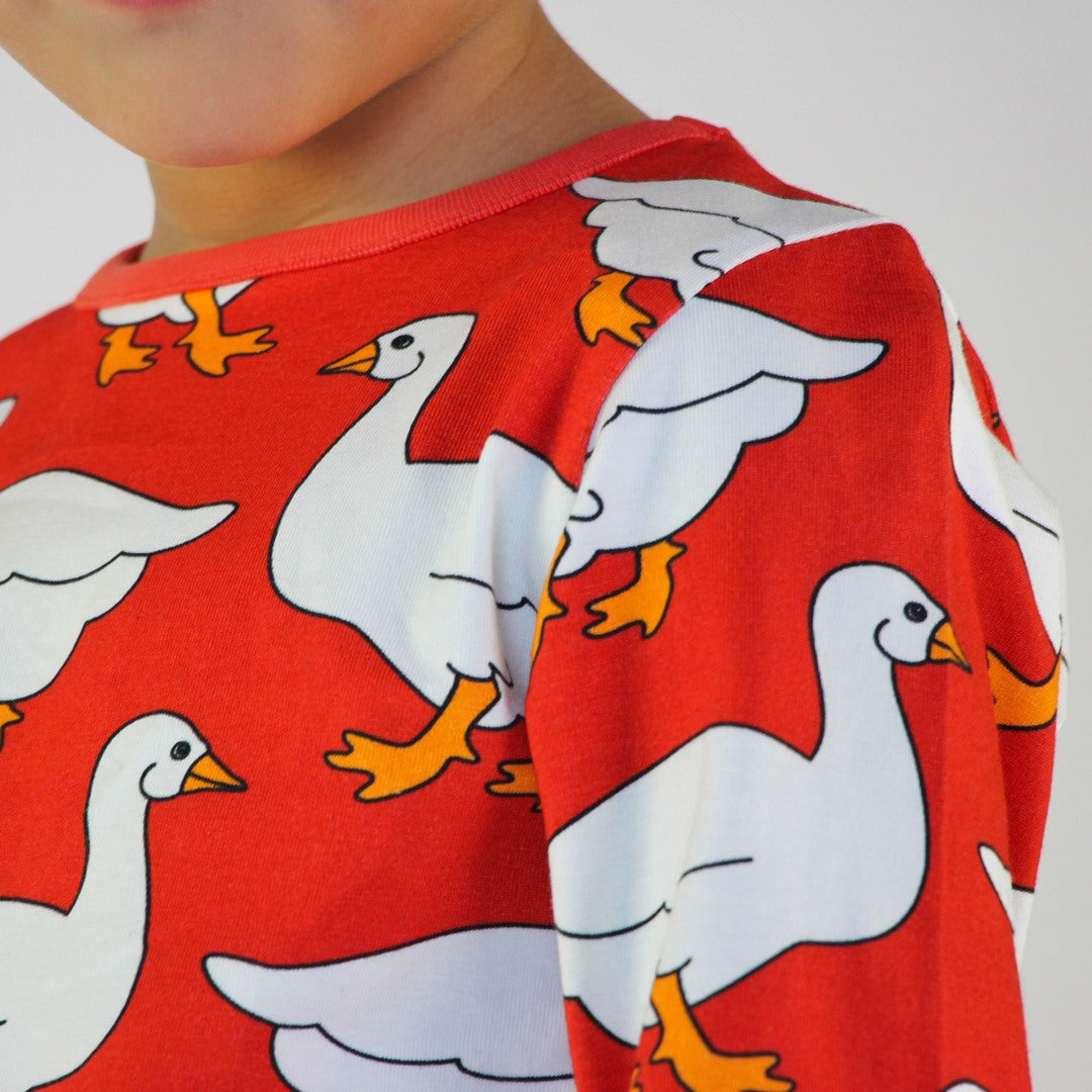 Long-sleeved top with geese