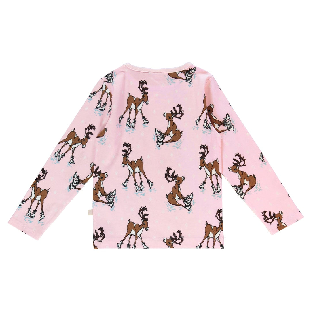 Long-sleeved top with reindeer