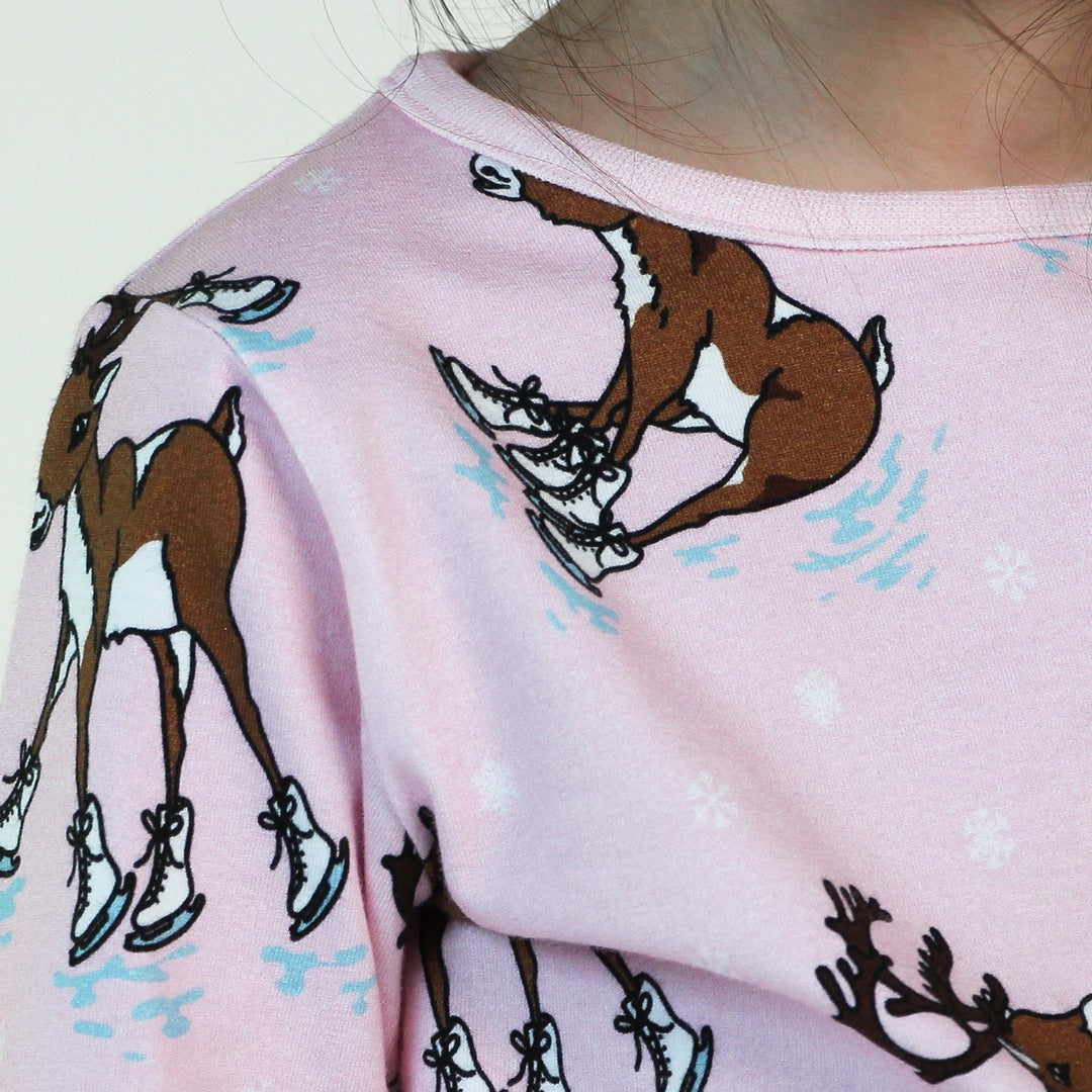 Long-sleeved top with reindeer