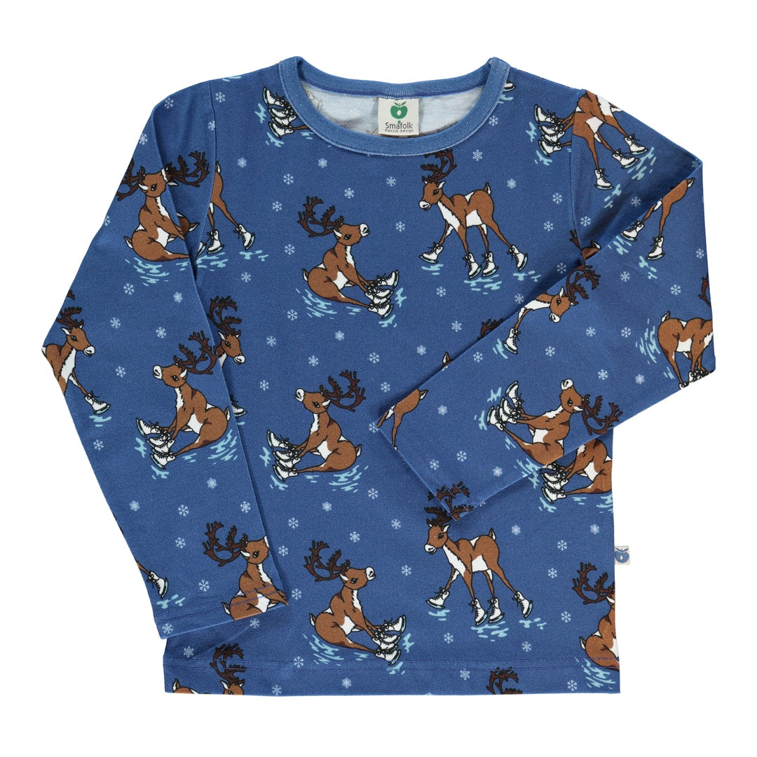 Long-sleeved top with reindeer