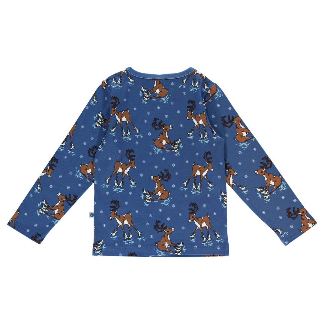 Long-sleeved top with reindeer