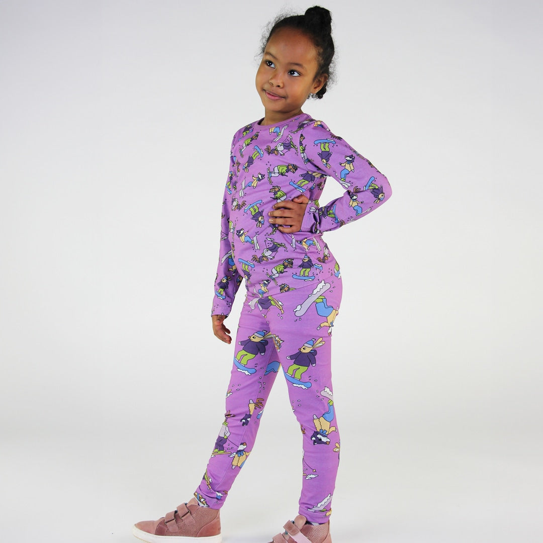 Leggings for children with skiing