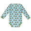 Long-sleeved baby body with rabbits sledding