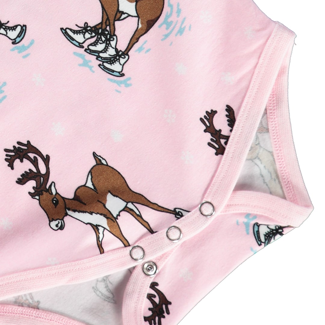 Long-sleeved baby body with reindeer