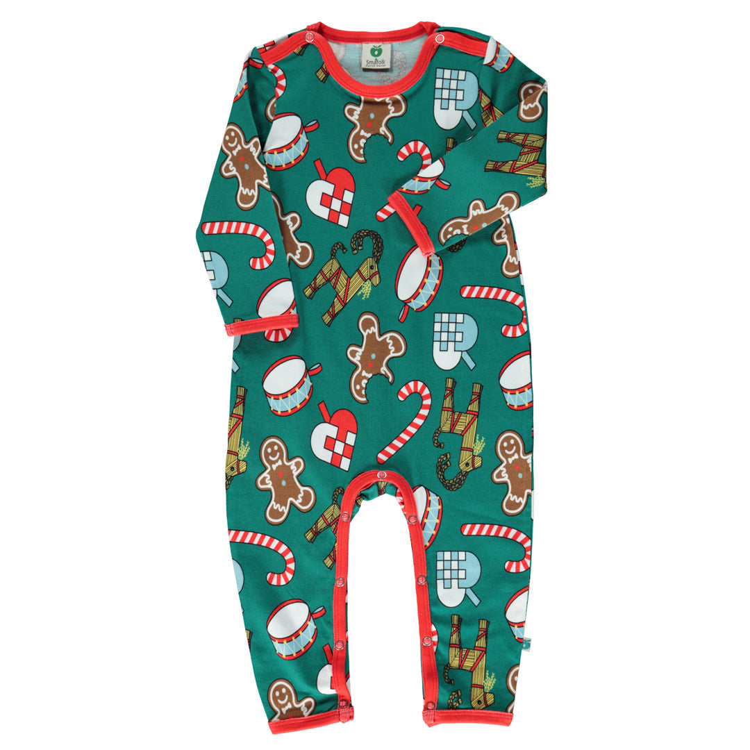 Long-sleeved baby suit with Christmas decorations