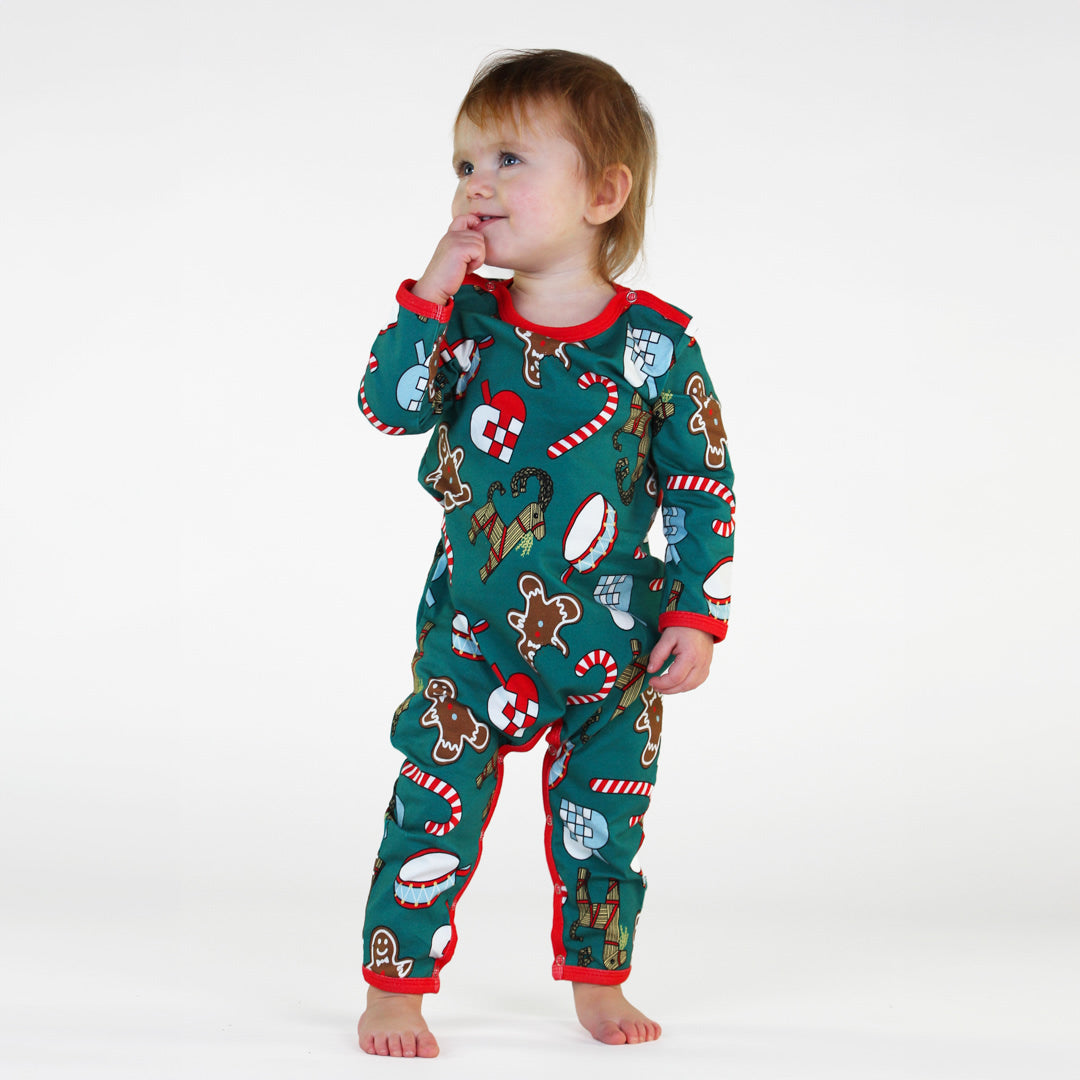 Long-sleeved baby suit with Christmas decorations