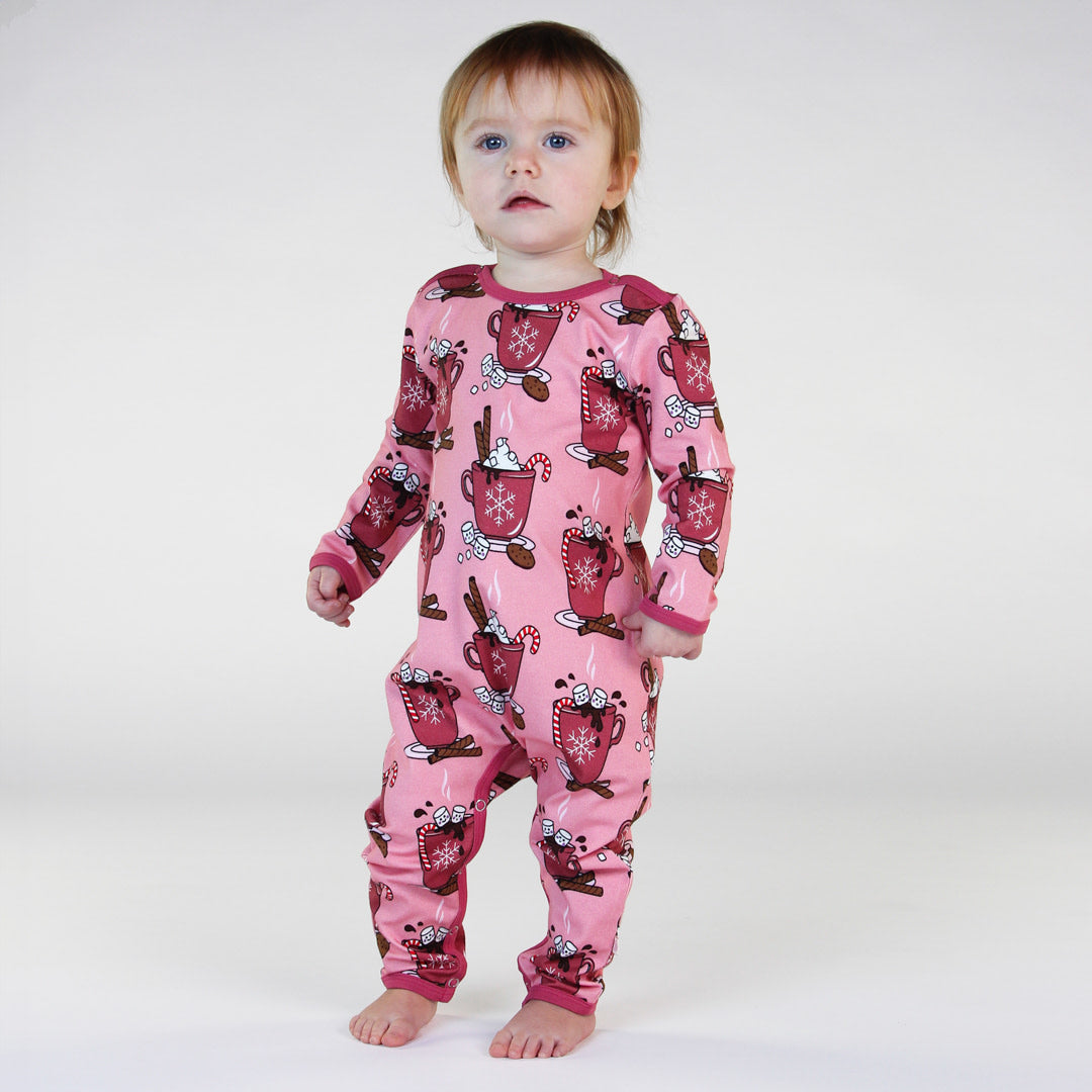 Long-sleeved baby suit with hot chocolate