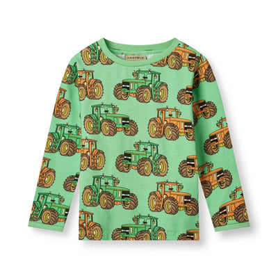 Long-sleeved top with tractors