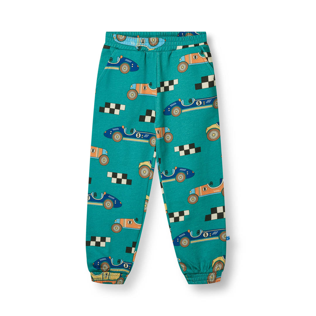 Pants with race cars