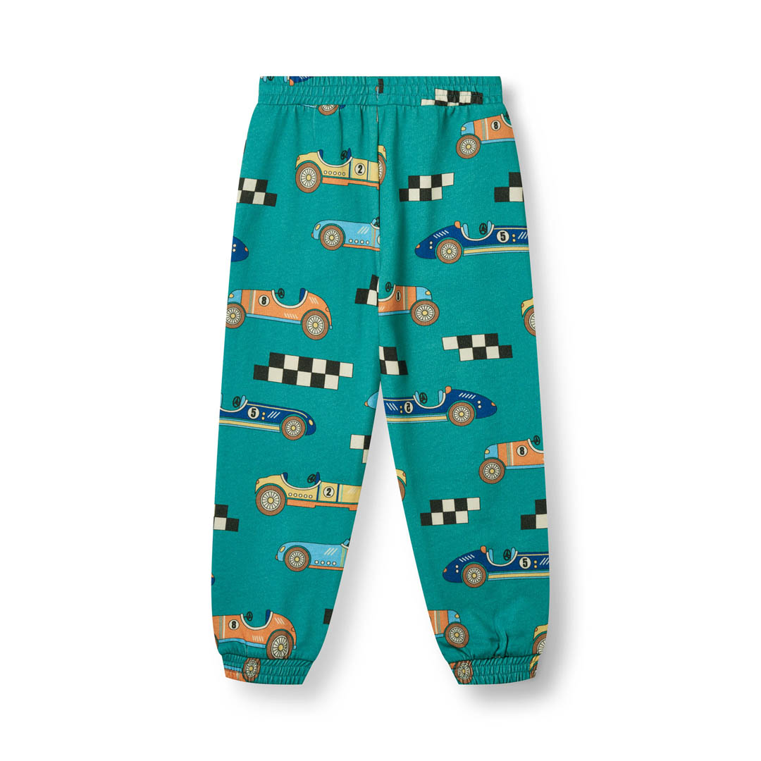 Pants with race cars