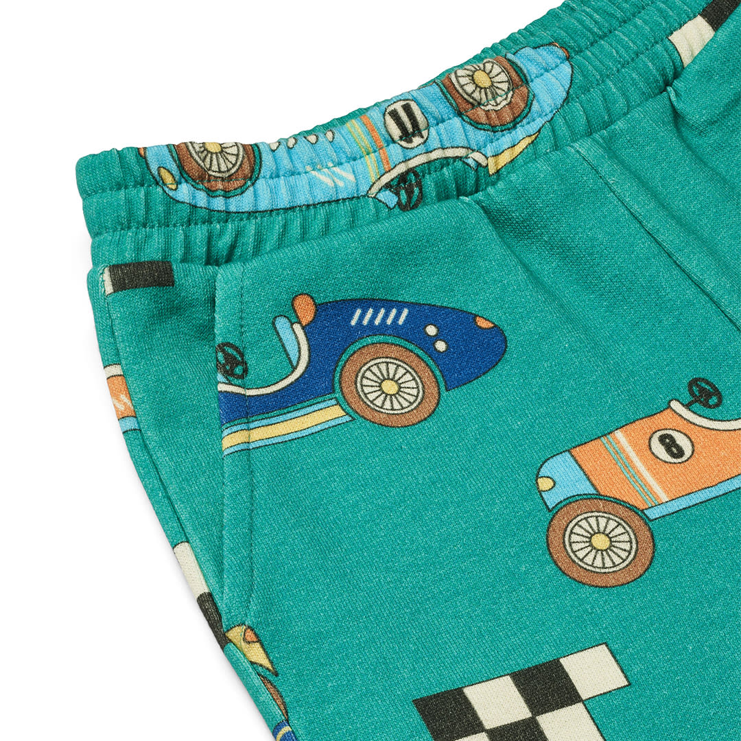 Pants with race cars