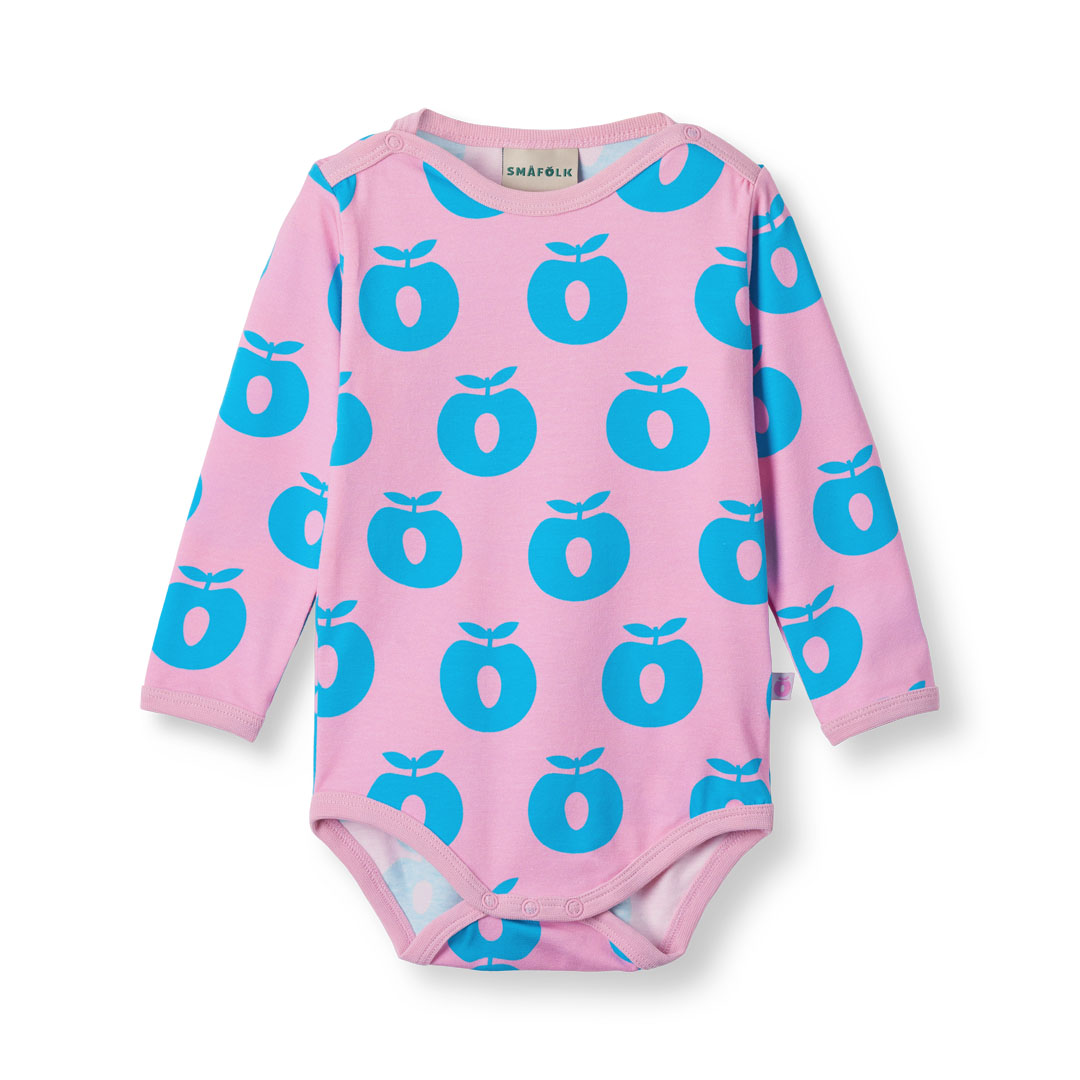 Long-sleeved baby body with apples