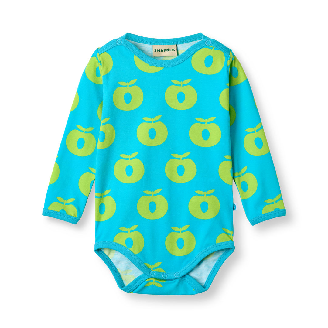 Long-sleeved baby body with apples