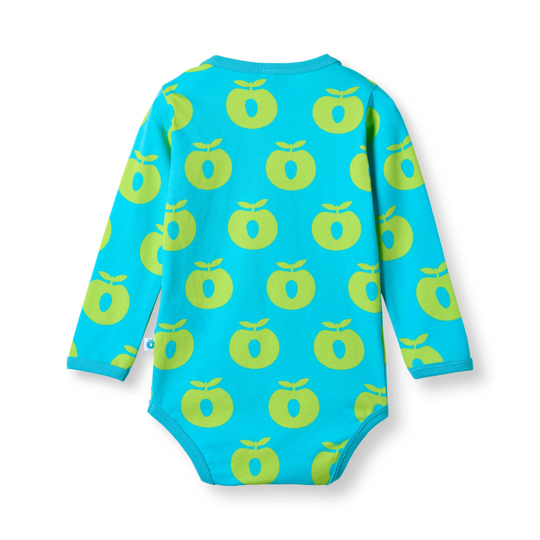 Long-sleeved baby body with apples