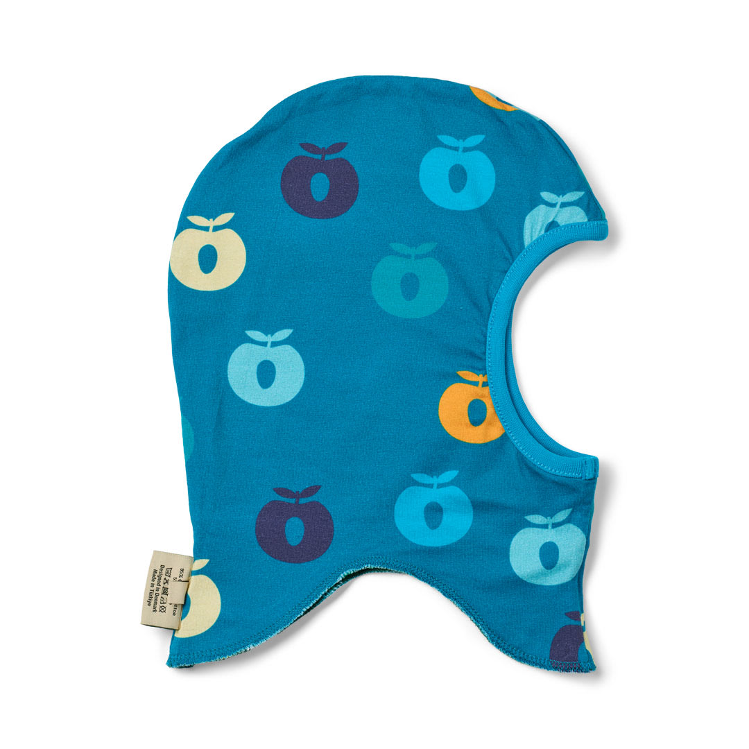 Utrillo reversible balaclava with vehicles and apples