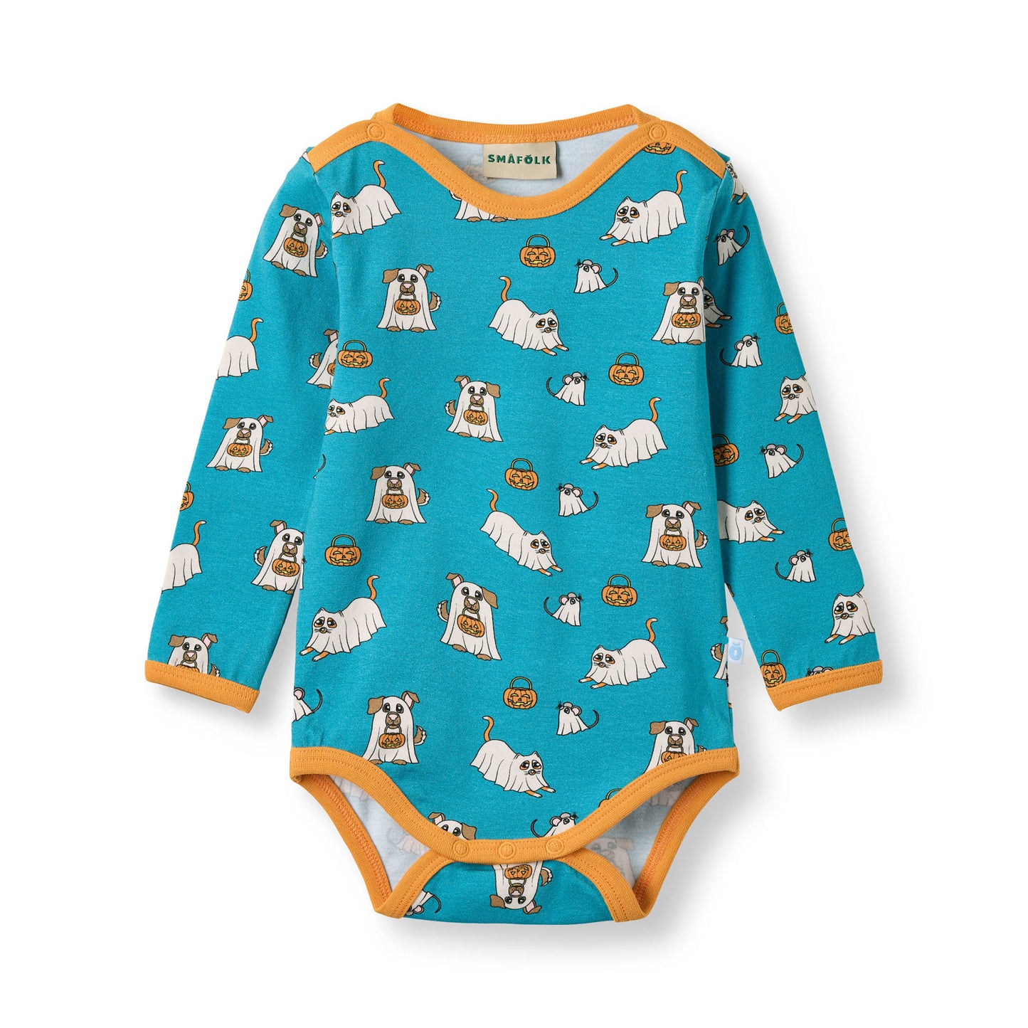 Elstar long-sleeved baby body with Halloween pets