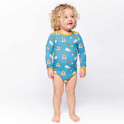 Elstar long-sleeved baby body with Halloween pets