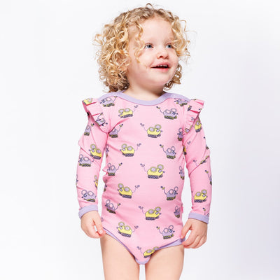 Regent long-sleeved baby body with robot mice