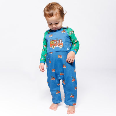 Dorset Golden overalls for baby with fire truck