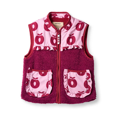 Katy fleece vest with apples